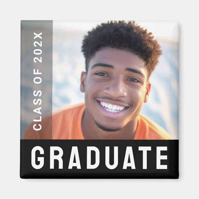 Student graduation graduate photo modern magnet (Front)