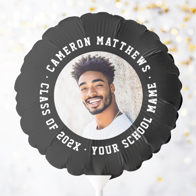 Student graduation photo modern black balloon (Student graduation photo modern black balloon)