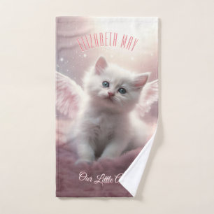 Student Housewarming Pink Holiday Gift Pink Kitten Bath Towel Set