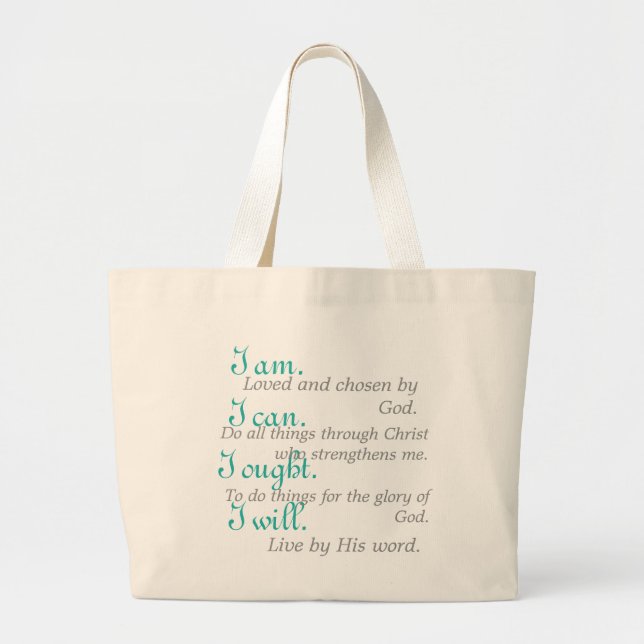Student Motto Large Tote Bag (Front)