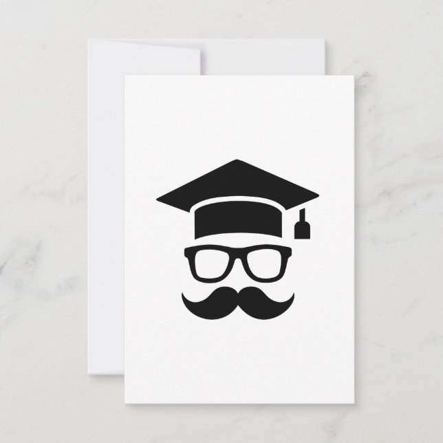 Student mustache graduation announcement (Front)