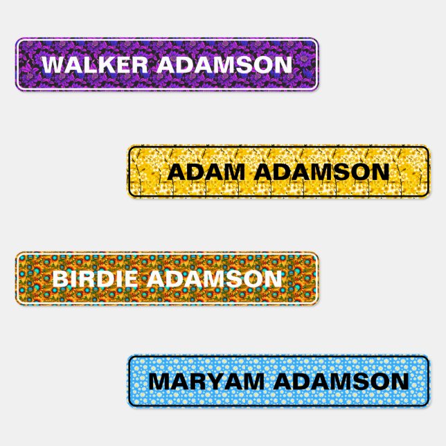Student Name Labels for School (Flowers) (Group)