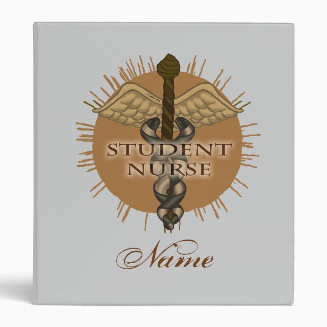 Student Nurse Caduceus 3 Ring Binder (Front)