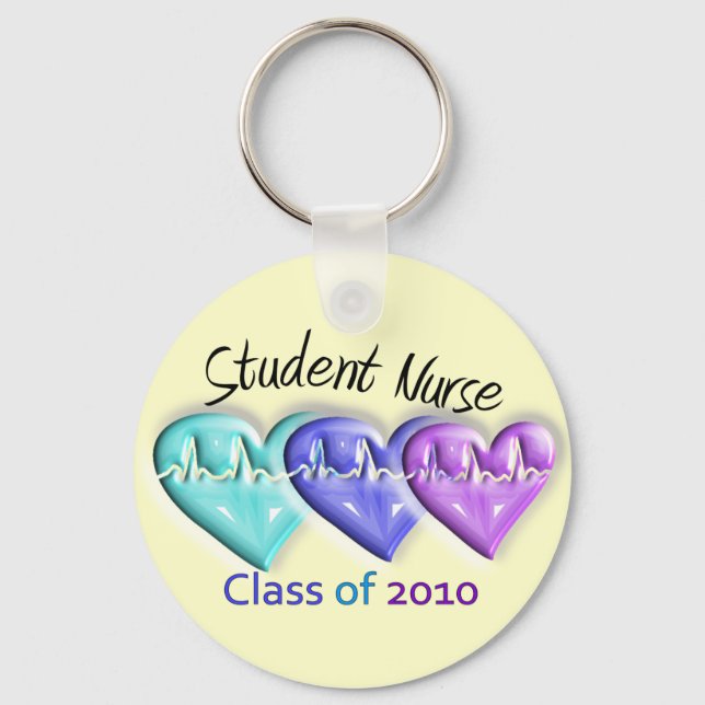 Student Nurse Class 2010  3D Hearts Keychain (Front)