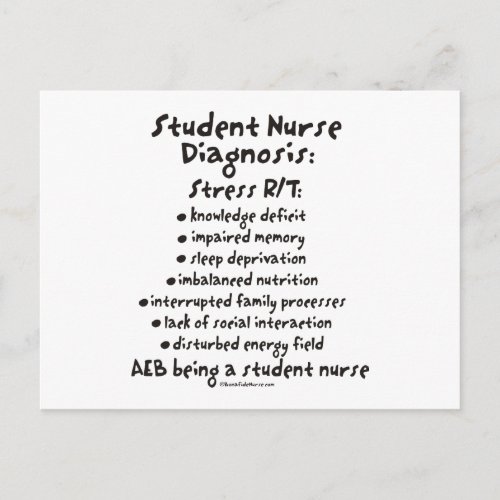 Student Nurse Diagnosis Stress Postcard