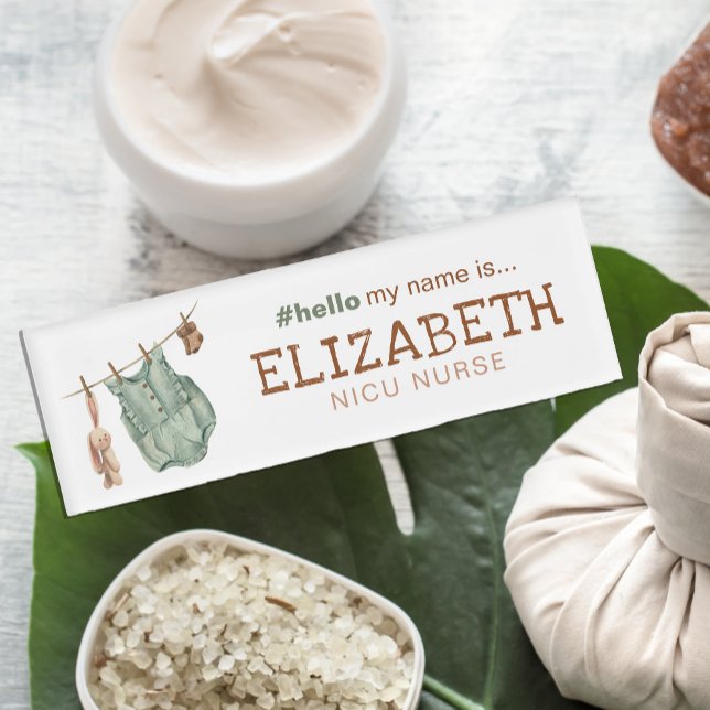 Student Nurse Doctor Midwife Hospital Boho Baby Name Tag (Creator Uploaded)