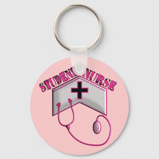 Student Nurse EMBOSSED Cap and Stethoscope Keychain (Front)