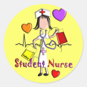 Student Nurse Gifts Embossed Style Graphics Classic Round Sticker