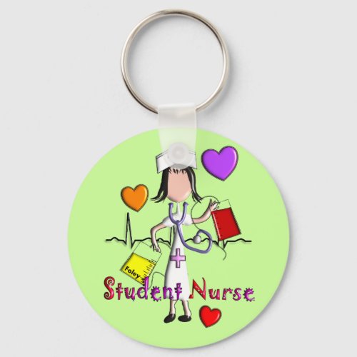 Student Nurse Gifts Embossed Style Graphics Keychain