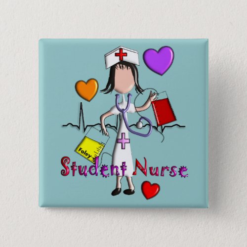 Student Nurse Gifts Embossed Style Graphics Pinback Button