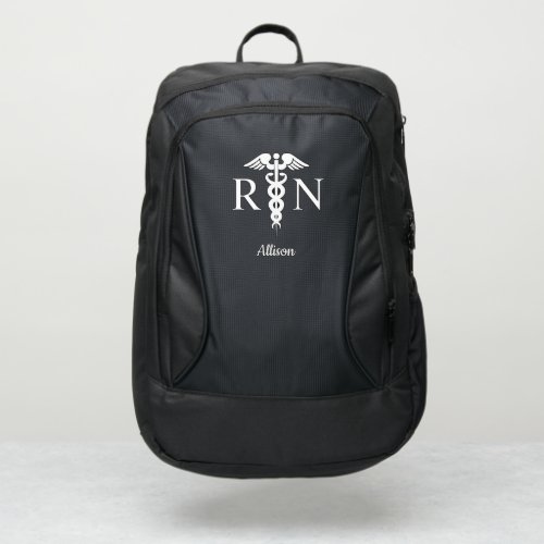 Student Nurse Medical Caduceus Black Personalized Port Authority Backpack