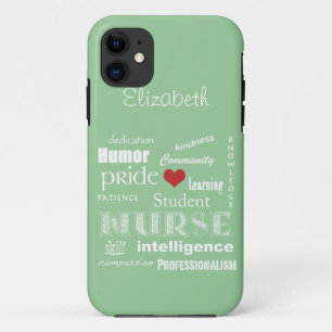 Student Nurse Pride-Attributes /Green Mist iPhone 11 Case