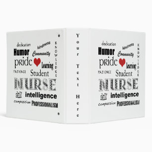 Student Nurse Pride-Attributes/White+Red Heart Binder