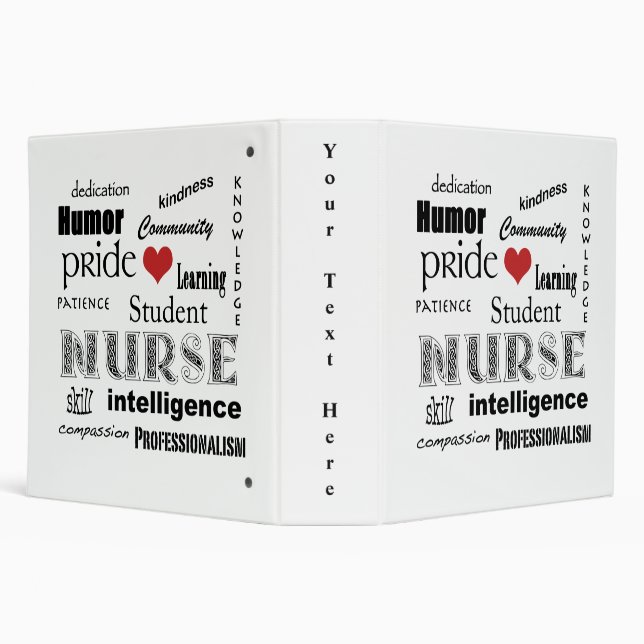 Student Nurse Pride-Attributes/White+Red Heart Binder (Background)