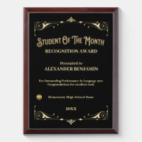 Student Of The Month School Gold Personalize