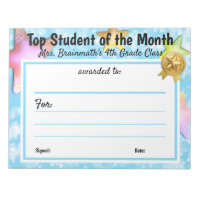 Student of the month teacher certificate award