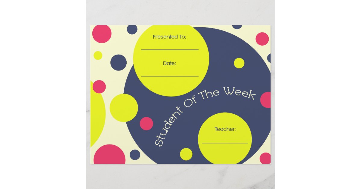 teacher of the week certificates