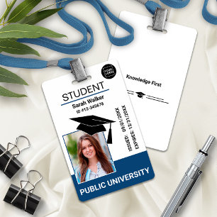 Student Photo ID School University Badge – Blue