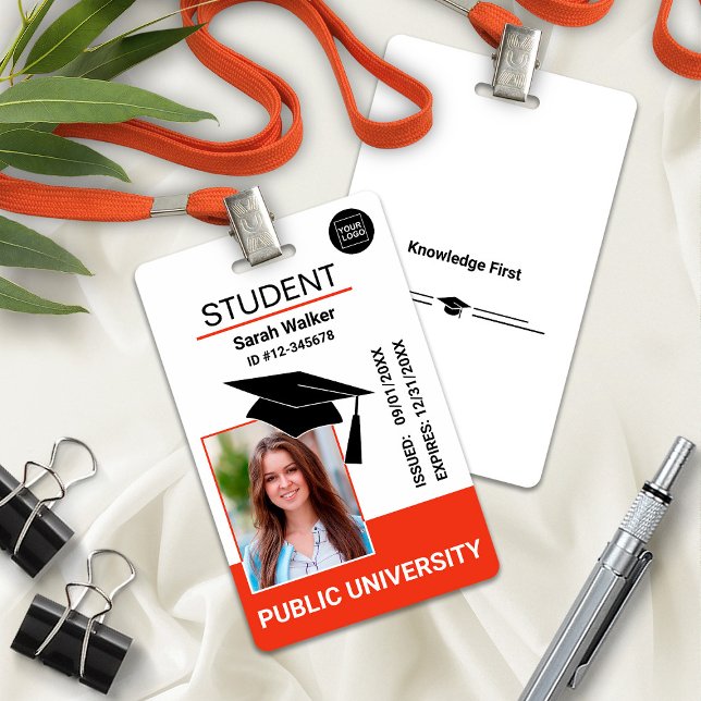 Student Photo ID School University Badge – Orange (Student Photo ID School University Badge – Orange)