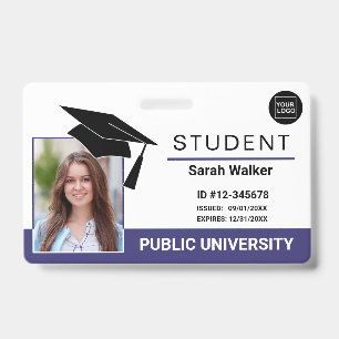 Student Photo ID School University Badge – Purple