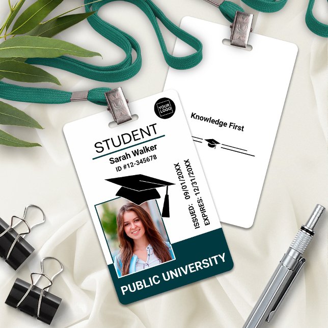 Student Photo ID School University Badge – Teal (Student Photo ID School University Badge – Teal)