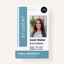 Student photo ID school university blue Badge