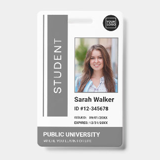 Student photo ID school university grey Badge