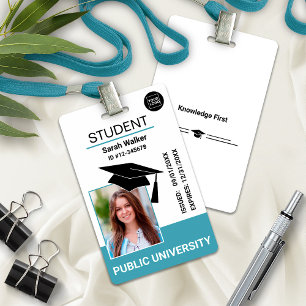 Student Photo ID School University Light Blue Badge