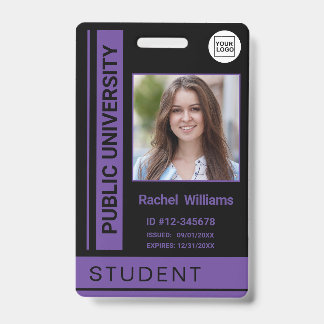 Student photo ID school university lilac Badge
