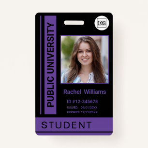 Student photo ID school university lilac Badge