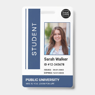 Student photo ID school university navy blue Badge