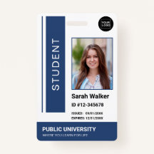 Student photo ID school university navy blue Badge
