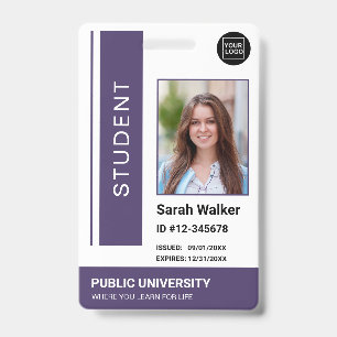 Student photo ID school university purple Badge