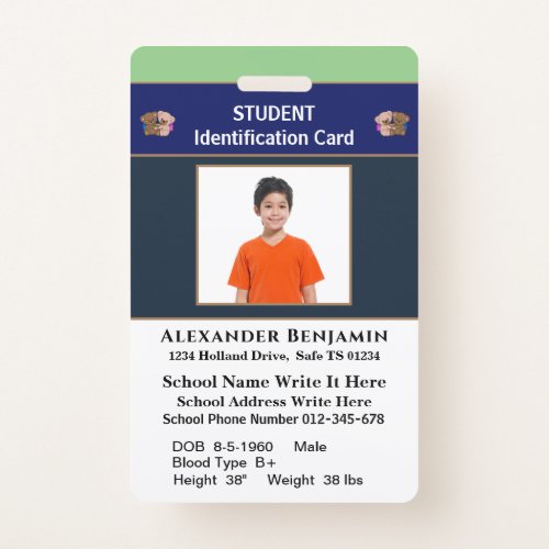 Student Photo School Id Identification Cards  Badg Badge