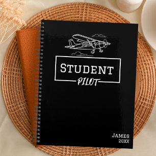 Student Pilot Cessna Airplane Clouds Custom Name Planner