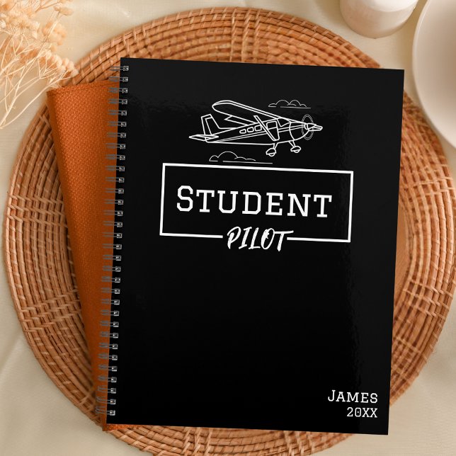 Student Pilot Cessna Airplane Clouds Custom Name  Planner (Creator Uploaded)