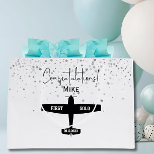 Student Pilot First Solo Airplane Aviation Custom Large Gift Bag