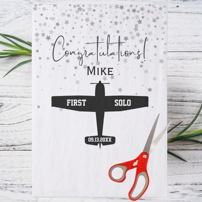 Student Pilot First Solo Airplane Aviation Custom Tissue Paper (Creator Uploaded)