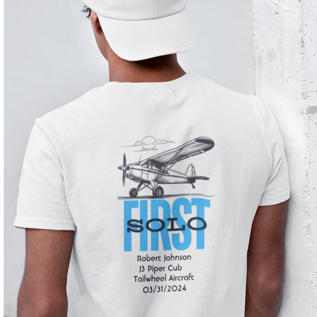 Student Pilot First Solo Airplane & Clouds Custom  T-Shirt (Creator Uploaded)