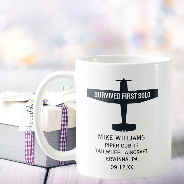 Student Pilot First Solo Airplane Custom Funny Coffee Mug (Creator Uploaded)