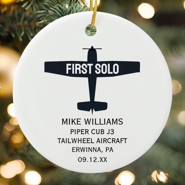 Student Pilot First Solo Airplane Custom XMAS Ceramic Ornament (Creator Uploaded)