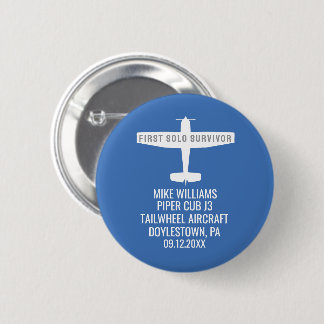 Student Pilot First Solo Airplane Funny Custom But Button