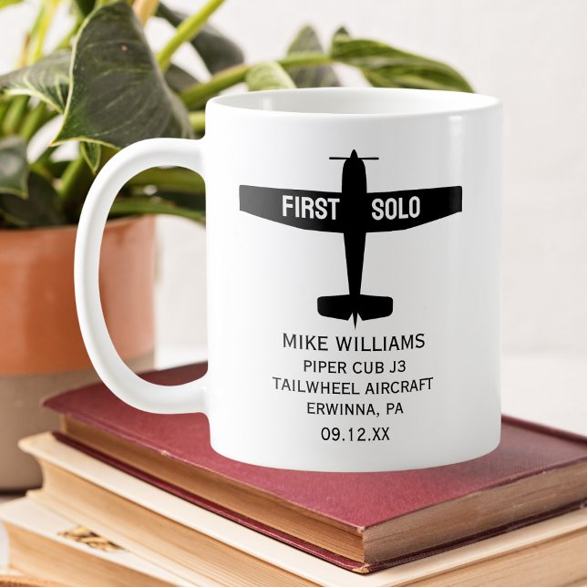 Student Pilot First Solo Airplane Personalized Coffee Mug (Creator Uploaded)