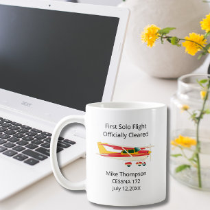 Student Pilot First Solo Cessna Photo Personalized Coffee Mug