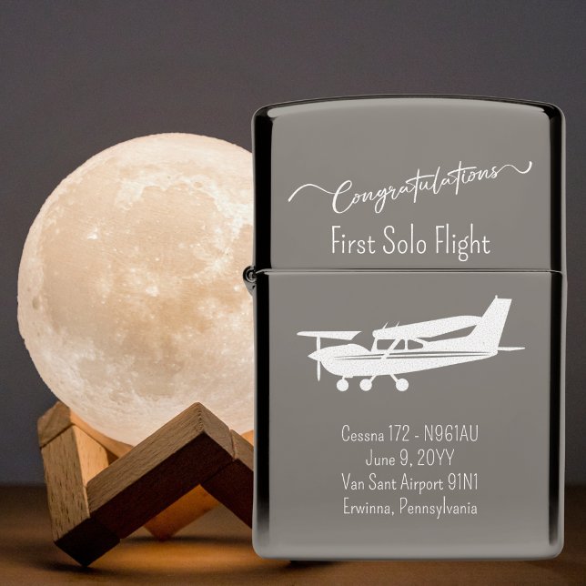 Student Pilot First Solo Congrats Aviation Custom Zippo Lighter (Creator Uploaded)