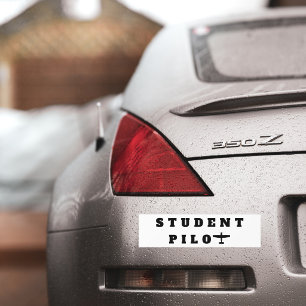 Student Pilot Simple Airplane Aviation custom Bumper Sticker