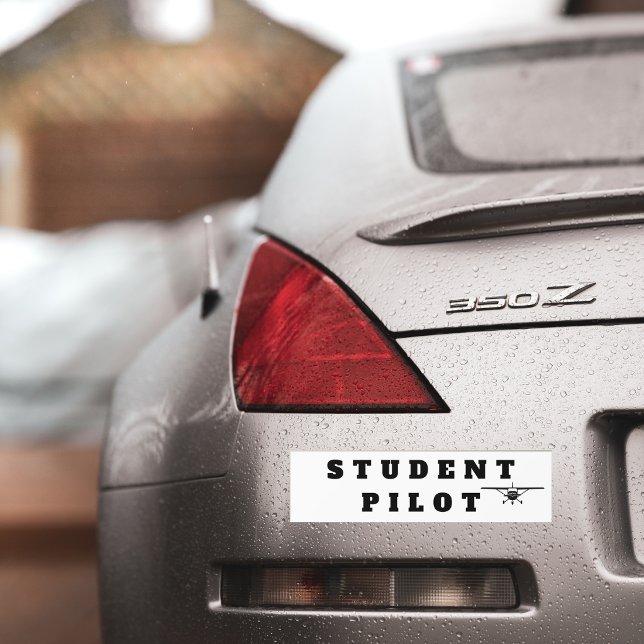 Student Pilot Simple Airplane Aviation custom  Bumper Sticker (Creator Uploaded)