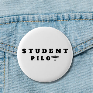 Student Pilot Simple Airplane Aviation custom  Button