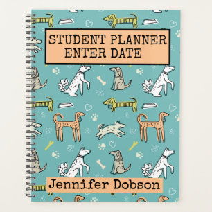 Student Planner with animated cartoon dogs 