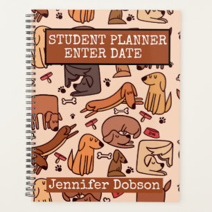 Student Planner with colorful cartoon dogs